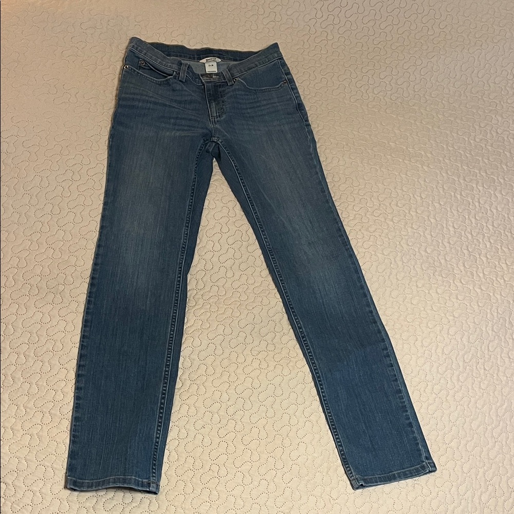 Duluth Trading Co. Straight-Leg Jeans in Dark Blue Wash